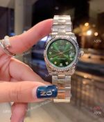 Low Price Rolex 31mm Datejust Watches Stainless Steel Green Diamond Dial